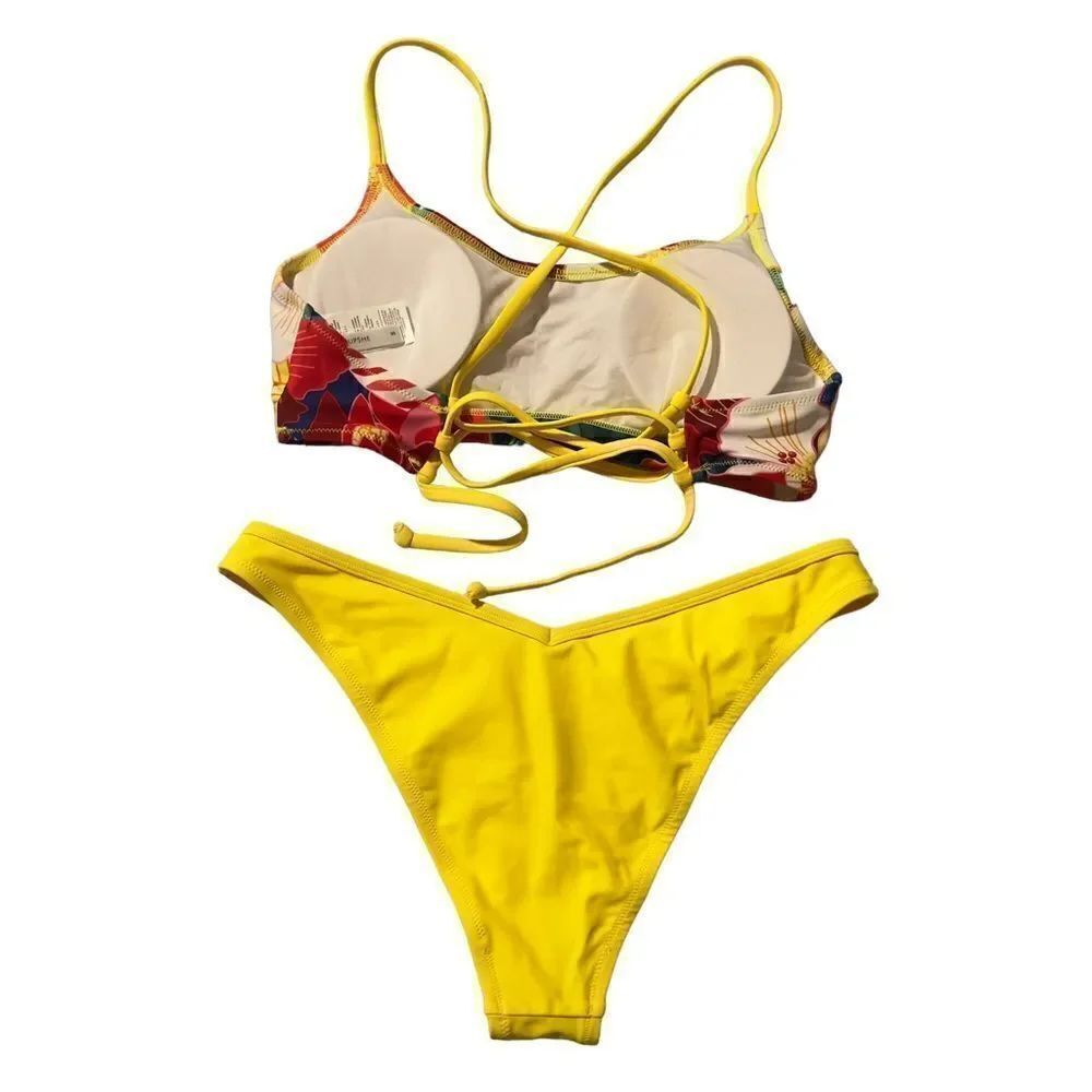 Cupshe Red Yellow 2-Pc Bikini Set SMALL - Picture 2 of 11